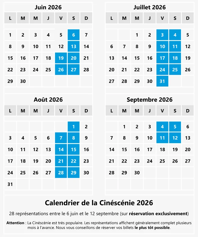 Bon plan Billet Cinéscénie 2026 Puy du Fou pas cher
