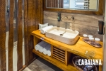 La salle de bain d’une cabine de l’hôtel Cabaïana.