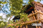 Certaines cabines de l’hôtel Cabaïana bénéficient d’une vue sur la campagne et la rivière.