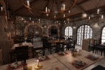 La salle thématisée « Arsenal » du nouveau restaurant Erizo à Nigloland.