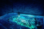 Dans l’Eauculus, plongez et découvrez des images au fond du bassin tel un cinéma sous l’eau.