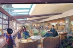 Concept art du futur lobby de l’hôtel Sequoia Lodge après sa réhabilitation qui débute en 2026.