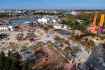 Le chantier de construction de l’extension des Walt Disney Studios.