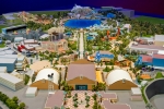 Maquette du parc Disney Adventure World visible dans le parc.