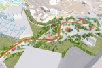 La Plaza du Futuroscope est une esplanade qui créé un lien entre les différents parcs et lieux d’acceuil du Futuroscope.