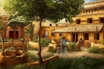 Concept art du jardin et du quartier de la Mésopotamie.