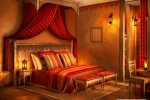 Concept art d’une chambre du nouvel hôtel du Parc Astérix.