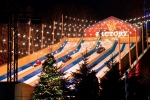 La luge sur bouée à Walibi Belgium pendant la saison de Noël.