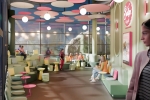Concept art du nouveau salon de thé Sallys Cafe qui ouvre dans le dôme de Blue Fire.